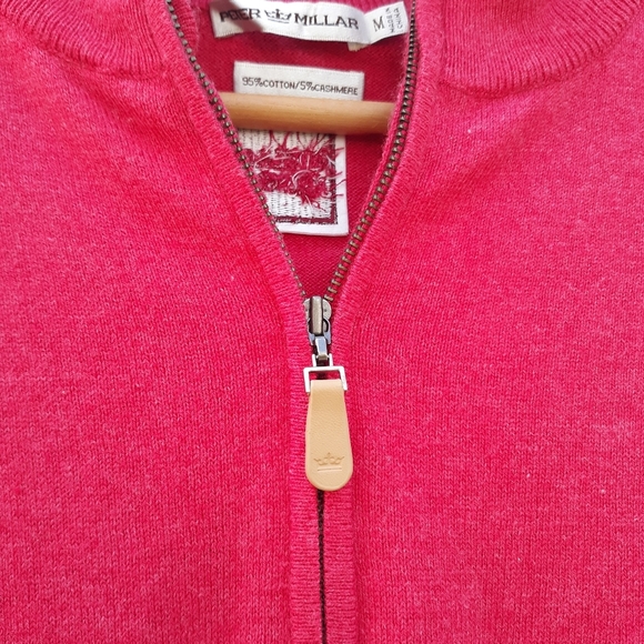 Peter Millar Cotton Cashmere 1/4 Zip Wells Fargo - Picture 3 of 5